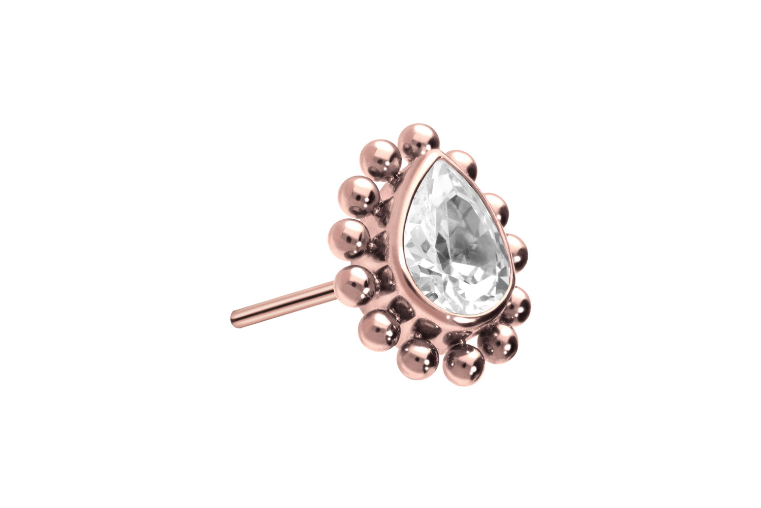 Titan Aufsatz mit Push Pin KRISTALLTROPFEN + KUGELN von Piercingline